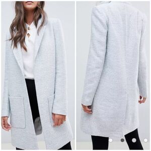 ASOS Light Gray Textured Blazer Coat